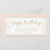 Carte cadeau d'anniversaire Peach Happy (Devant / Derrière)