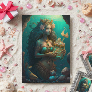 Carte Cadeau d'anniversaire Peinture Sirène