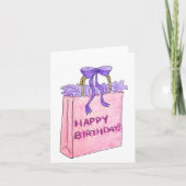 Carte Cadeau d'anniversaire rose (Devant)