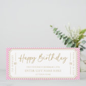 Carte cadeau d'anniversaire rose joyeux (Debout devant)