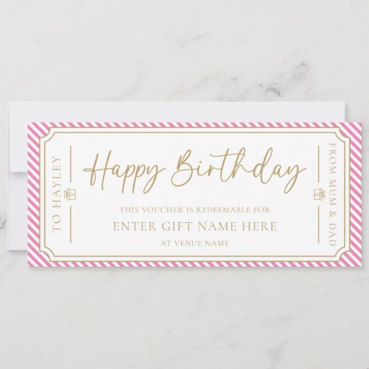 Carte cadeau d'anniversaire rose joyeux (Devant)