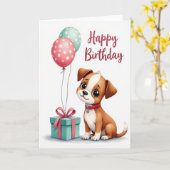 Carte cadeau d'anniversaire sarcelle (Fleur jaune)