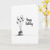 Carte cadeau d'anniversaire Sketch (Fleur jaune)