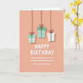 Carte cadeau d'anniversaire suspendue joyeuse (Fleur jaune)