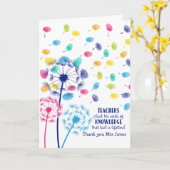 Carte cadeau d'appréciation de l'enseignant empreinte de (Fleur jaune)