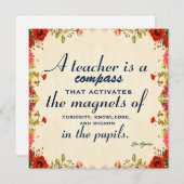 Carte Cadeau d'appréciation de l'enseignant Un enseignan (Devant / Derrière)