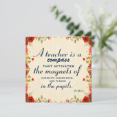 Carte Cadeau d'appréciation de l'enseignant Un enseignan (Debout devant)