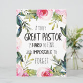Carte Cadeau d'appréciation pour le pasteur Citation de  (Debout devant)