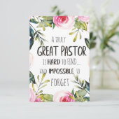 Carte Cadeau d'appréciation pour le pasteur Citation de  (Debout devant)