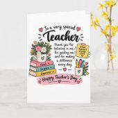 Carte Cadeau d'appréciation pour l'enseignant | Bonne fê (Fleur jaune)