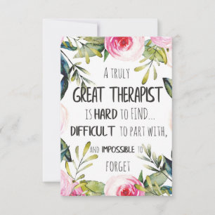 Carte Cadeau d'appréciation pour thérapeute Citation de