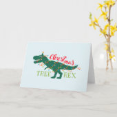 Carte Cadeau d'arbre de Noël Dino Dinosaure Drôle T-Rex (Fleur jaune)