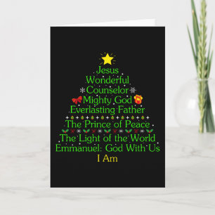 Carte Cadeau d'arbre de Noël Jésus, Amateurs de Jésus, C