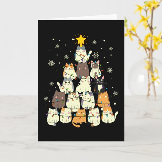 Carte Cadeau d'arbre de Noël pour chat, décoration pour (Fleur jaune)