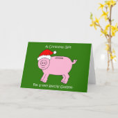 Carte Cadeau d'argent de Noël joint pour le filleul (Fleur jaune)