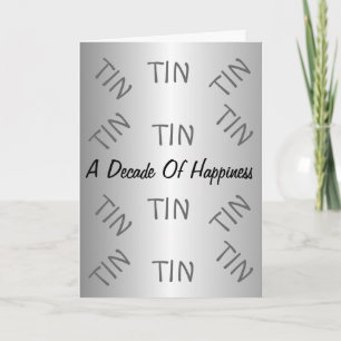 Carte Cadeau de 10e anniversaire de mariage