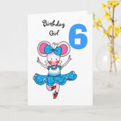 Carte Cadeau de 6e anniversaire pour une fille, ballerin (Fleur jaune)