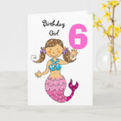 Carte Cadeau de 6e anniversaire pour une fille, mignonne (Fleur jaune)