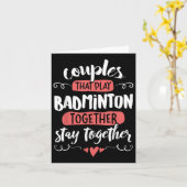 Carte Cadeau de badminton pour couples - Restez ensemble (Fleur jaune)