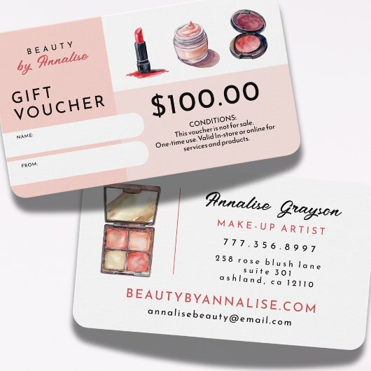 Carte Cadeau de beauté de l'artiste maquillage cos