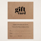 Carte cadeau de beauté Kraft imprimé simple (Devant & derrière)