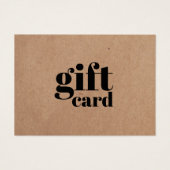 Carte cadeau de beauté Kraft imprimé simple (Devant)