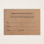 Carte cadeau de beauté Kraft imprimé simple (Dos)
