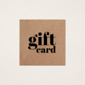 Carte cadeau de beauté Kraft imprimé simple (Devant)