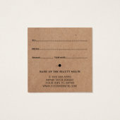 Carte cadeau de beauté Kraft imprimé simple (Dos)