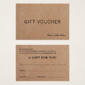 Carte cadeau de beauté Kraft imprimé simple et élé (Devant & derrière)