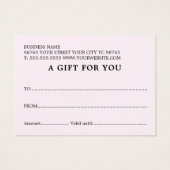 Carte cadeau de beauté Rose Kraft simple et élégan (Dos)