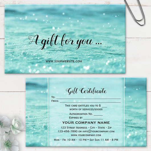 Carte Cadeau de Beauté Water Sparkles Spa