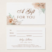 carte cadeau de beige et menthe tropicale (Devant & derrière)