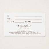 carte cadeau de beige et menthe tropicale (Dos)