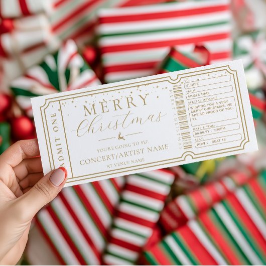 Carte cadeau de billet de concert blanc