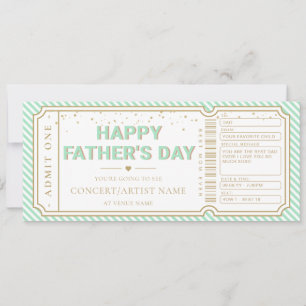 Carte cadeau de billet de concert pour la fête des