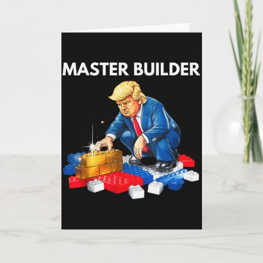 Carte Cadeau de blocs de construction Funny Trump Master (Devant)