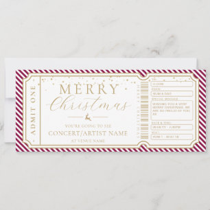 Carte cadeau de bon de cadeau de bon de concert de