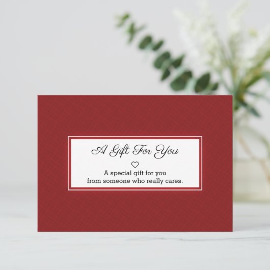 Carte cadeau de cadre Rectangle blanc rouge (Debout devant)