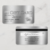 Carte cadeau de carte de crédit en feuille d'argen (Devant / Derrière)