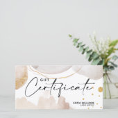 Carte cadeau de certificat abstrait moderne (Debout devant)