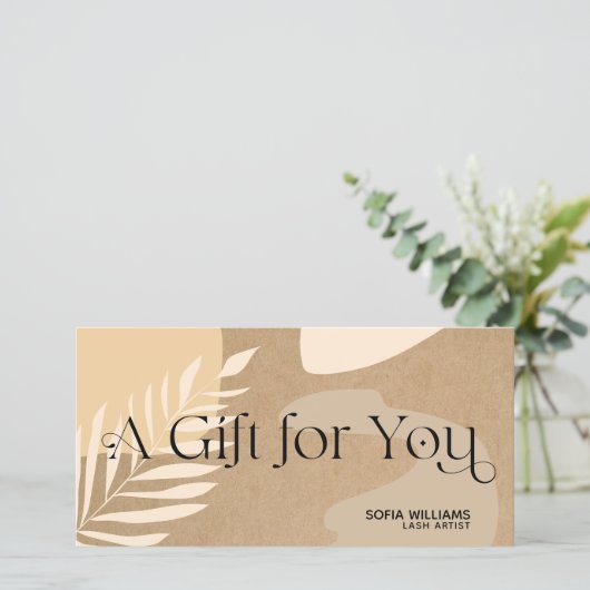 Carte cadeau de certificat abstrait moderne (Debout devant)