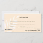 Carte cadeau de certificat abstrait moderne (Dos)