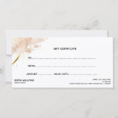 Carte cadeau de certificat abstrait moderne (Dos)