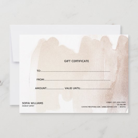 Carte cadeau de certificat Abstrait simple et mode (Dos)