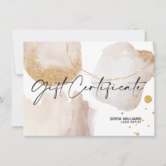 Carte cadeau de certificat Abstrait simple et mode (Devant)