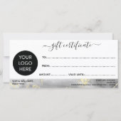 Carte cadeau de certificat Black Gold moderne Ajou (Dos)