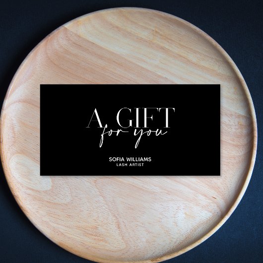 Carte cadeau de certificat blanc noir simple