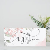 Carte cadeau de certificat Blush rose simple et mo (Debout devant)