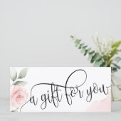 Carte cadeau de certificat Blush rose simple et mo (Debout devant)